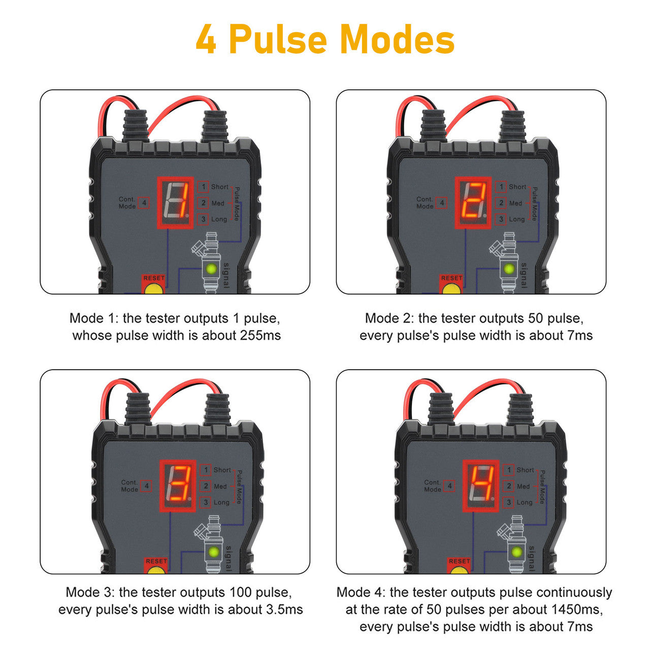 Car Fuel Injector Tester - Comes With An LED Display And 4 Pulse Modes