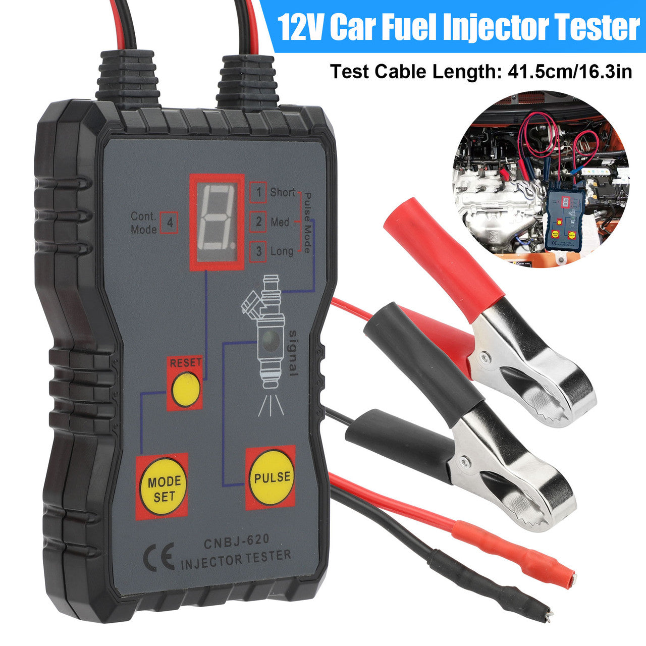 Car Fuel Injector Tester - Comes With An LED Display And 4 Pulse Modes