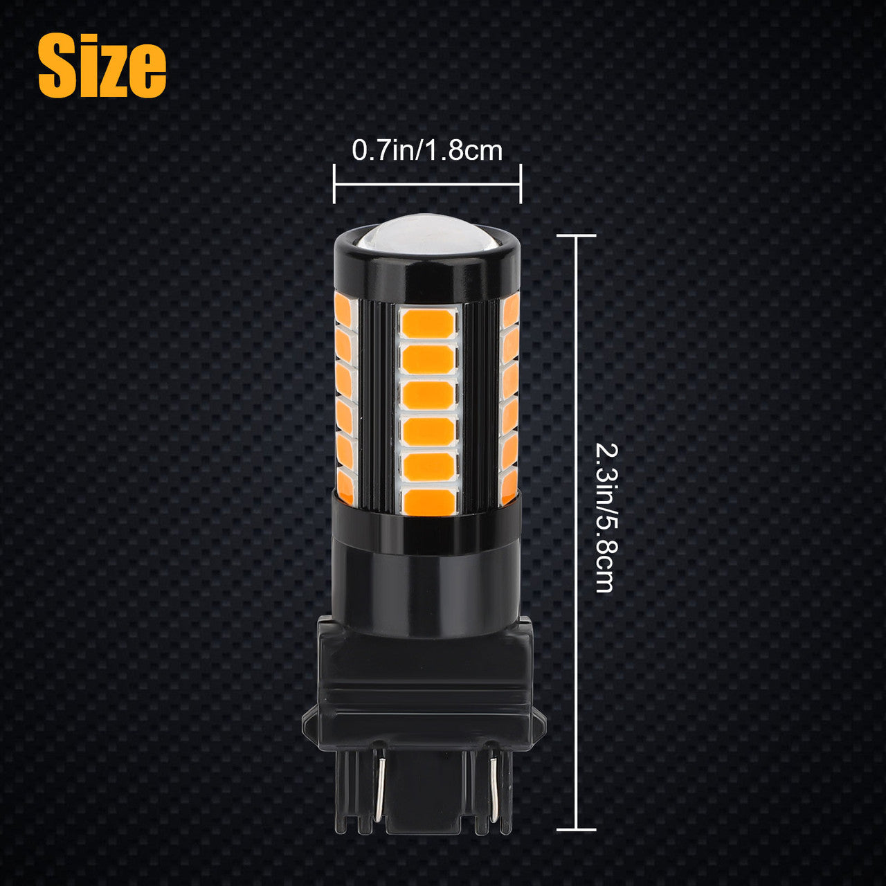 4 Pcs 3157 Turn LED Signal Light - Super Bright 12V 3000K Bulbs for Backup, Reverse, Tail, Parking,Side marker light 33-SMD (Amber)