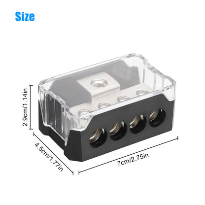 Car Audio Amplifier Splitter - 4 Way Power Distribution Block for Car Truck Boats