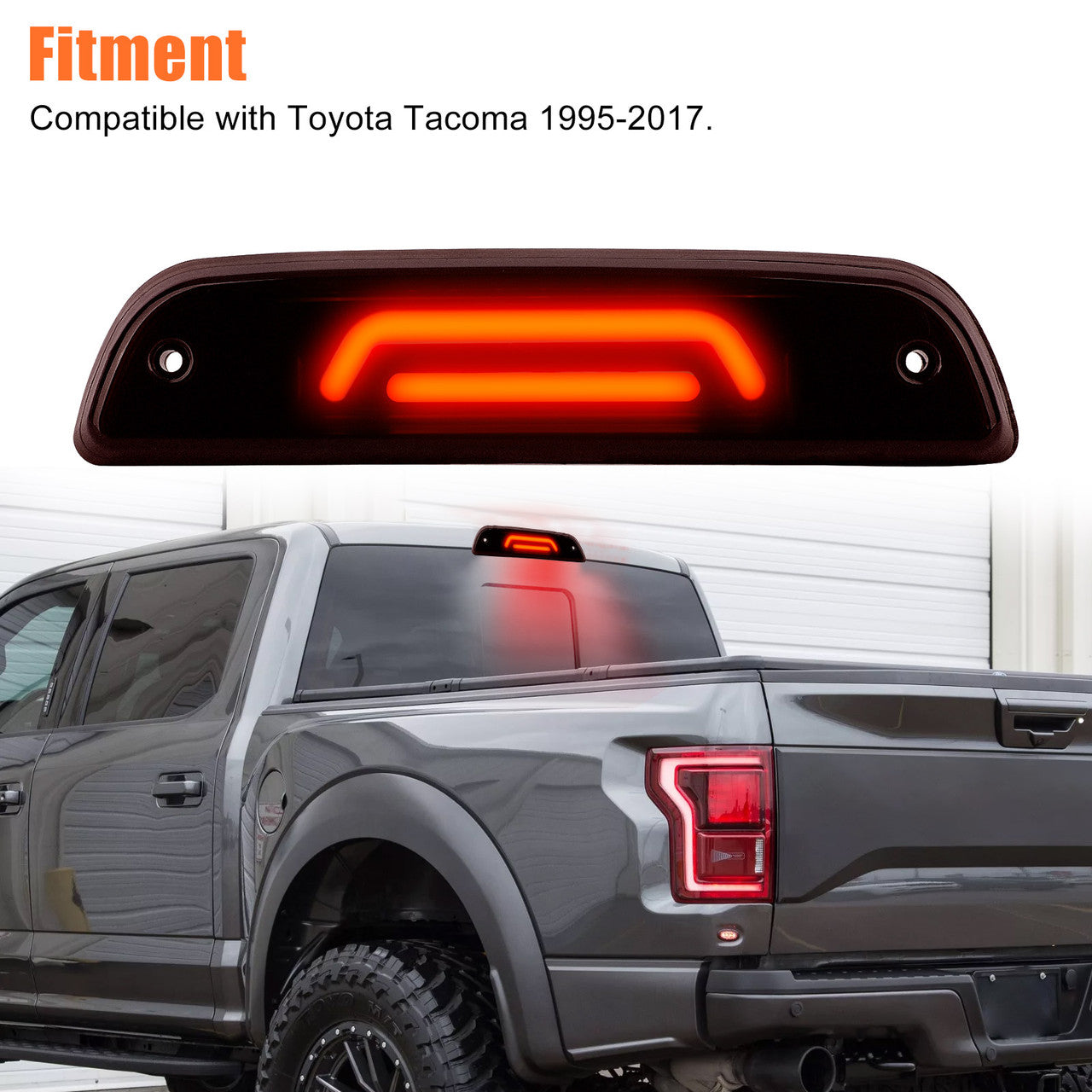 LED Third 3rd Rear Brake Light - Center High Mount Stop Lamp Replacement For Toyota Tacoma 1995-2017