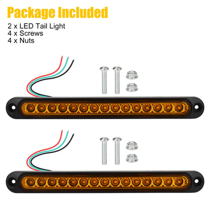 2PCS Amber 15 LED Truck DRL Light Bars