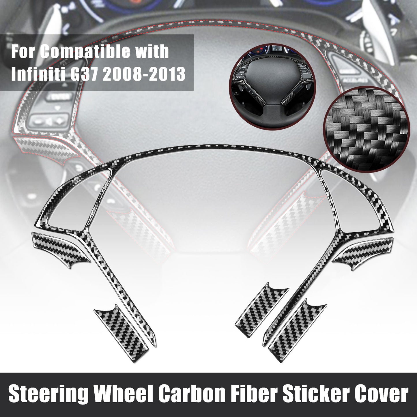Carbon Fiber Steering Wheel Cover For Infiniti