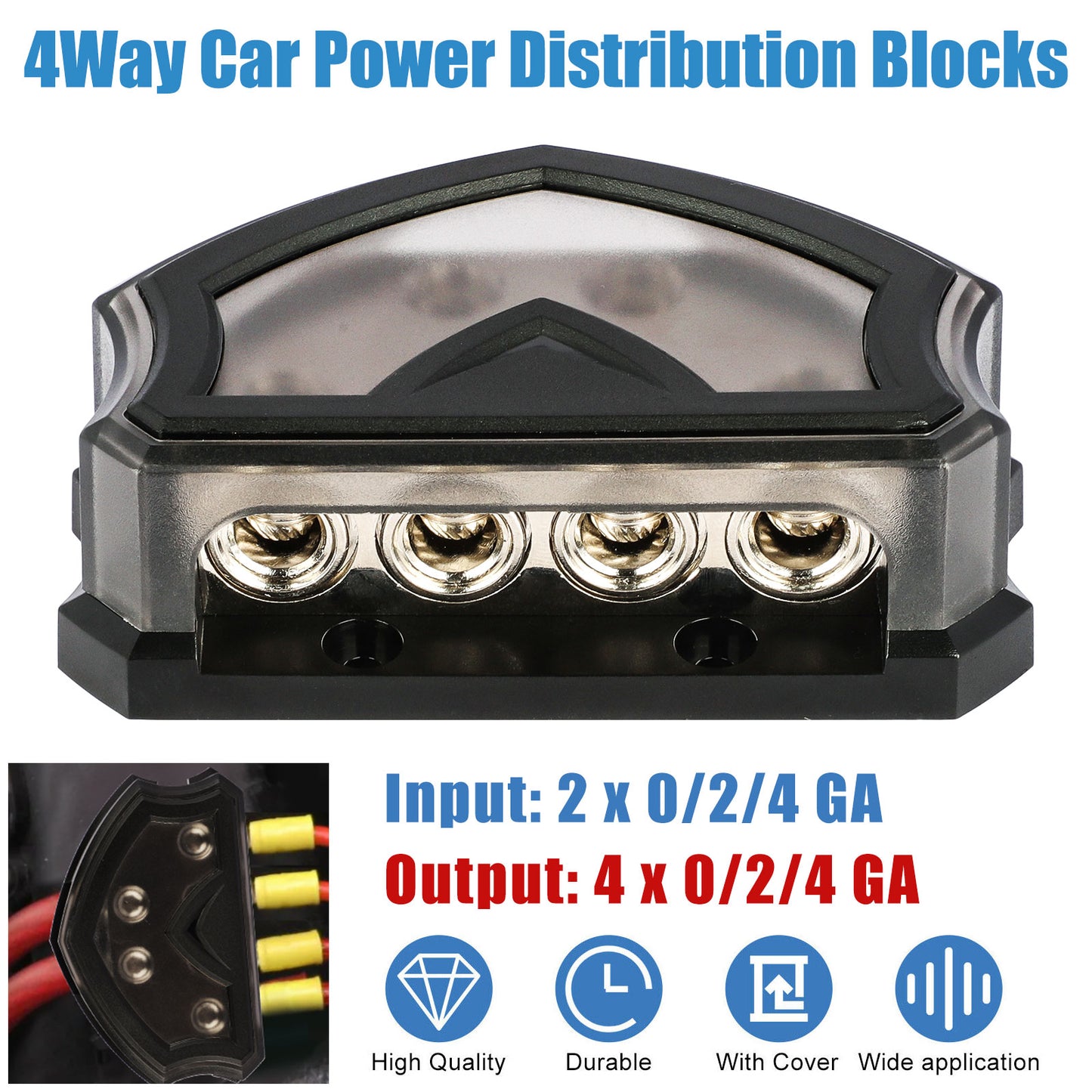 4 Way Car Audio Power Distribution Block