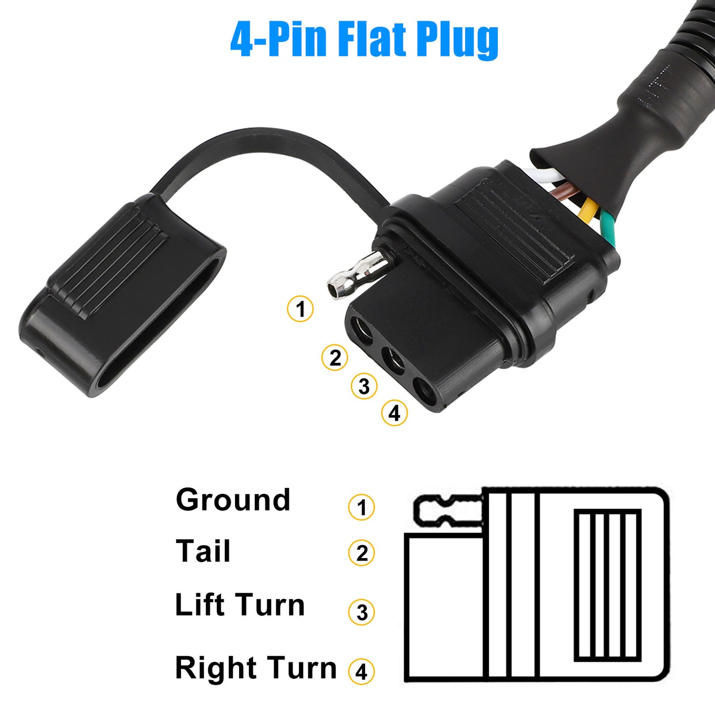 Trailer Adapter - 7-Pin to 4-Pin, Seamless Integration, Robust Construction