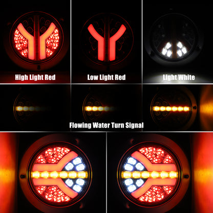 Truck Tail Light Set - Durable Stainless Steel Ring, 3 Colors, 36 LEDs, Easy Installation, 12/24V