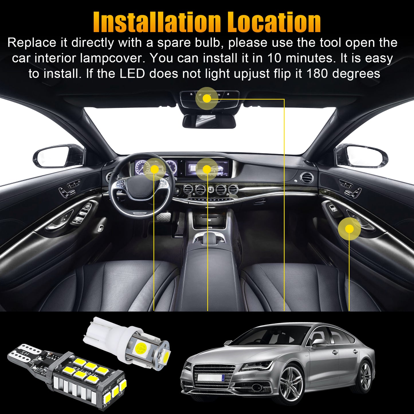 Interior Combo Bulb - Enhanced LED SMD Kit Set for Various Car Interior Lights