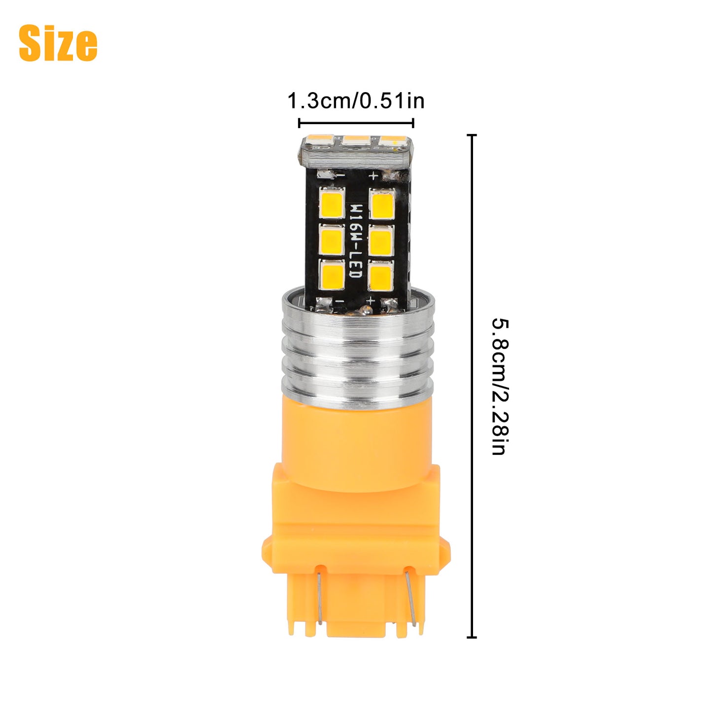 4x 3157 LED Turn Signal Parking DRL Light Bulbs, Amber Yellow, 800LM, 12V, 3000K