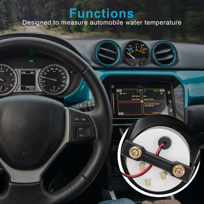 2" 52mm Automotive Water Temperature Gauge  40-120°C / 100-250°F Range,Clear Readings, High Sensitivity, Sensor Included