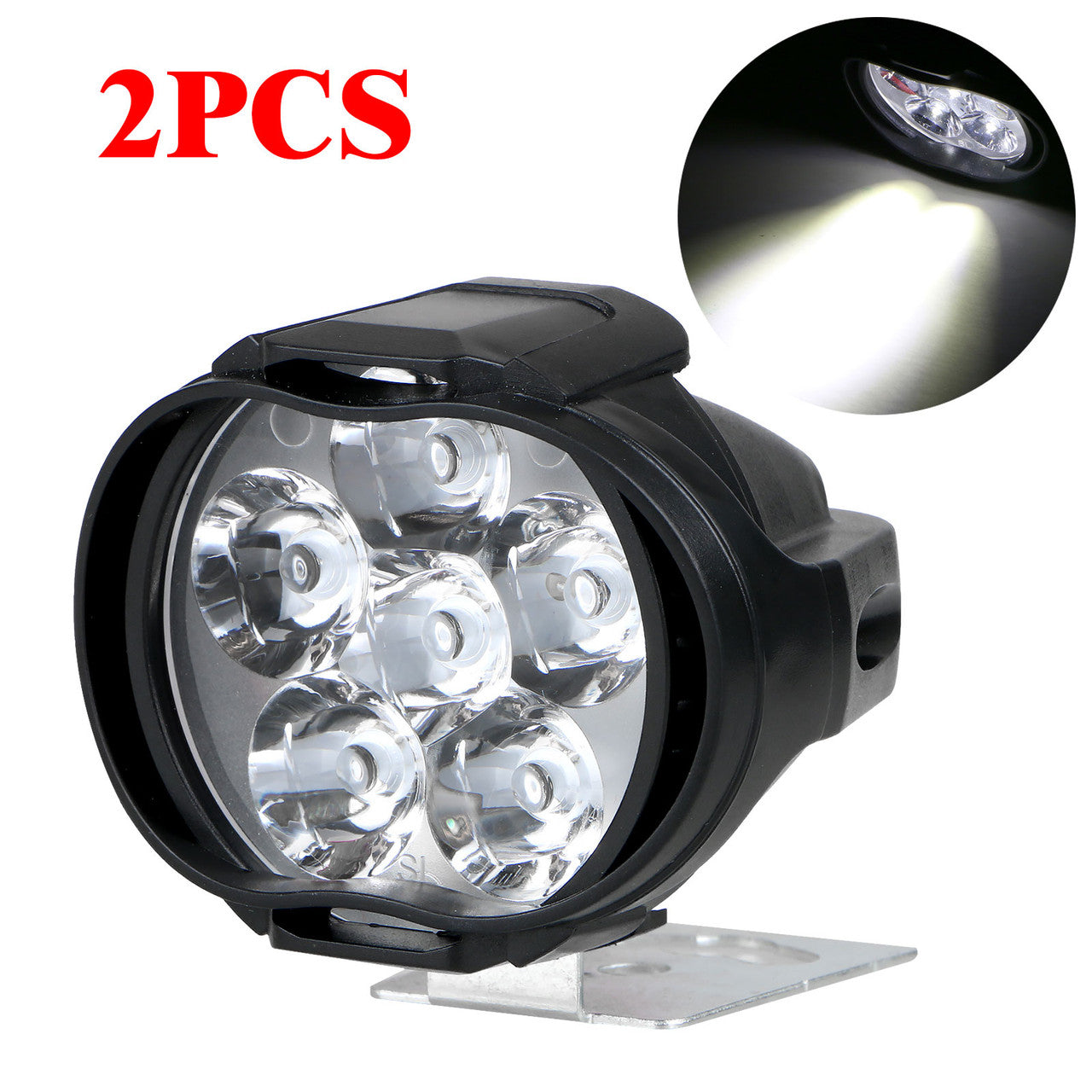 Waterproof LED External Lights Fog Light Headlight Lamp fit for Car Motorcycle Vehicle Truck Van SUV ATV Motorcycle, 2Pcs