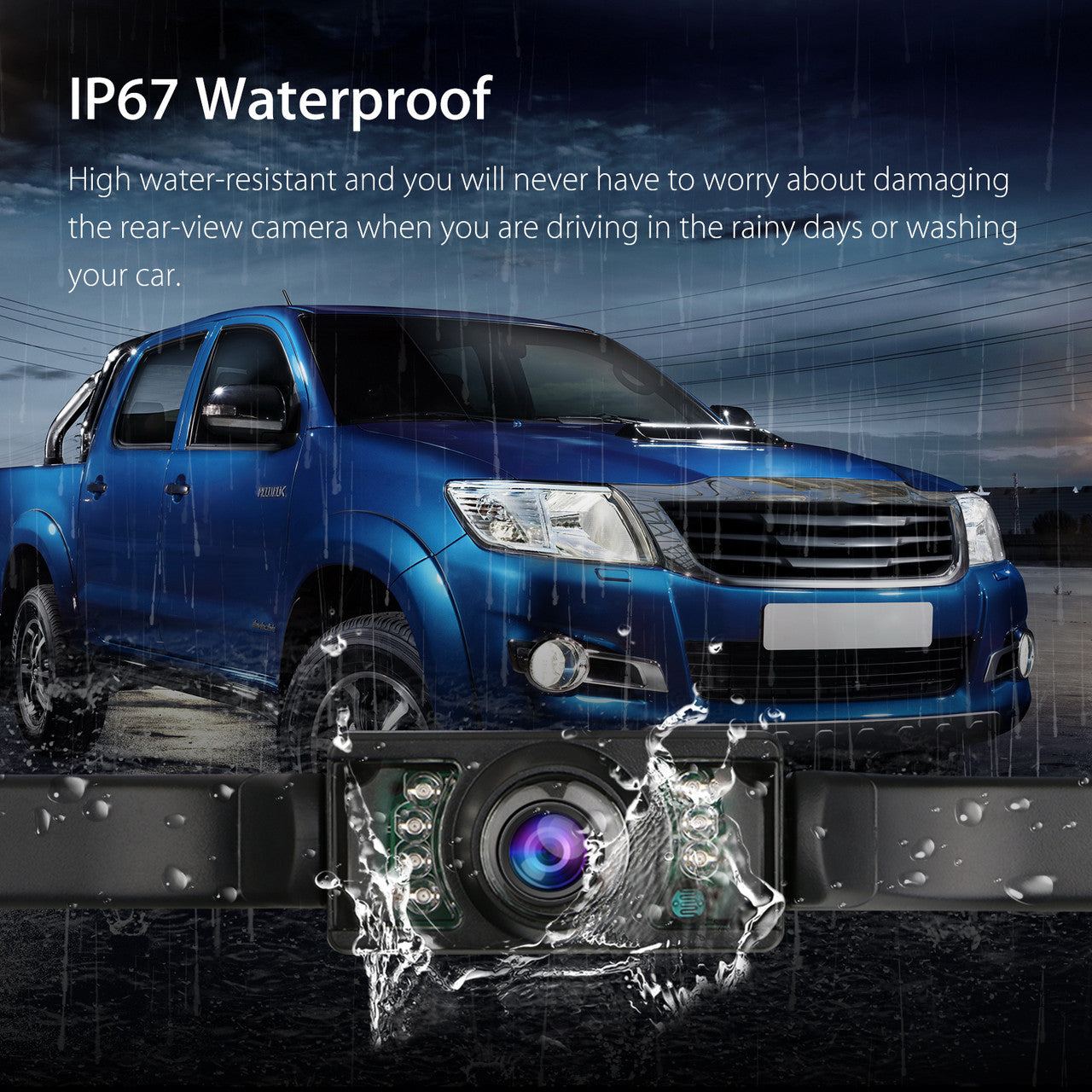 Car Backup Camera System Waterproof HD Reversing Camera Parking Cam + 7 Infrared Night Vision Rear View Camera IP67 Waterproof