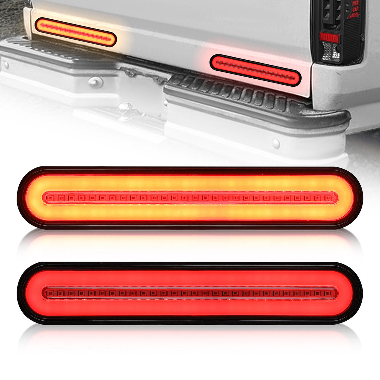 2-Pack 100 LED Trailer Tail Light Bar Waterproof Turn Signal Brake Reverse Running Lights for Truck Boat Trailer UTV UTE RV Camper Pickup