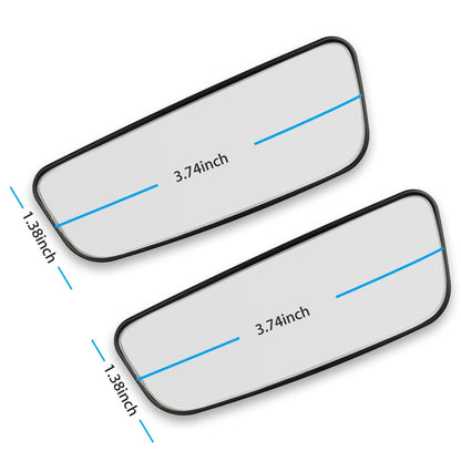 HD Glass Convex Lens Frameless Adjustable Blind Spot Mirror for All Universal Vehicles Car Stick-on Design,2 Pack,Rectangle