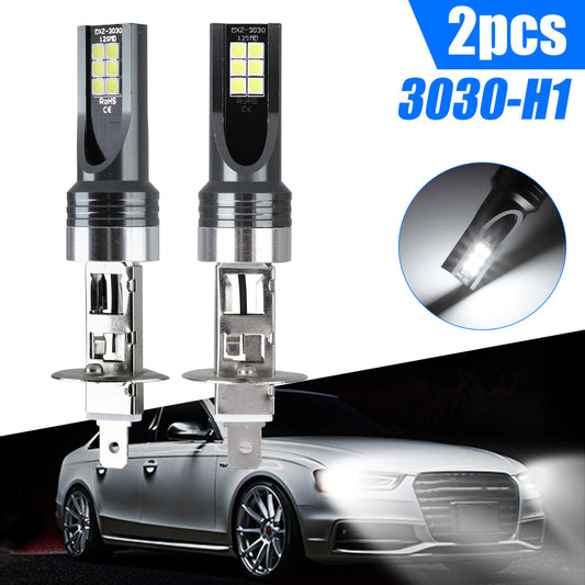 H1 LED Fog Light Bulbs - 2 Pcs 6500K 14,000LM Cool White Extremely Bright LED Fog Light Turn Signal Light Conversion Kit, IP68 Waterproof, Shockproof, Energy-saving H1 LED Auto Car Fog Light Bulb