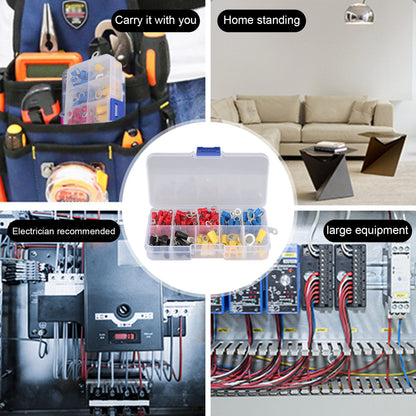 Heat Shrink Wire Connector Kit Electrical Insulated Crimp Marine Automotive Terminals Set, Ring Fork Hook Spade Butt Splices, 102 PCS