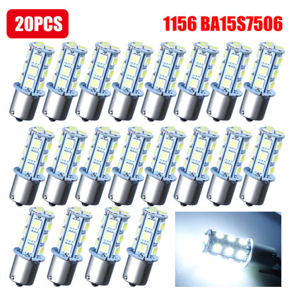 6000K White 18 SMD LED 1156 1141 1259 1459 1619 5007 5008 7506 RV Camper Trailer Interior Light Bulb, 20Pcs