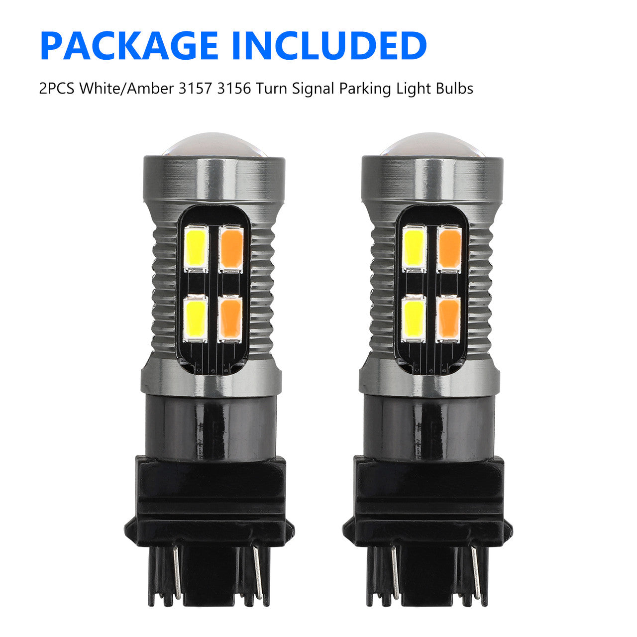 Switchback LED Turn Signal Parking Light Bulbs, White/Amber, 2Pcs