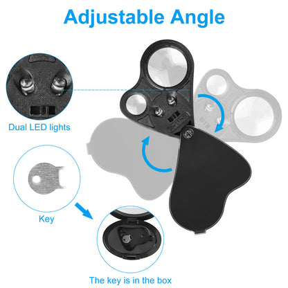 Jewelers Loupes & 30X 60X Jewelers Loupe Set