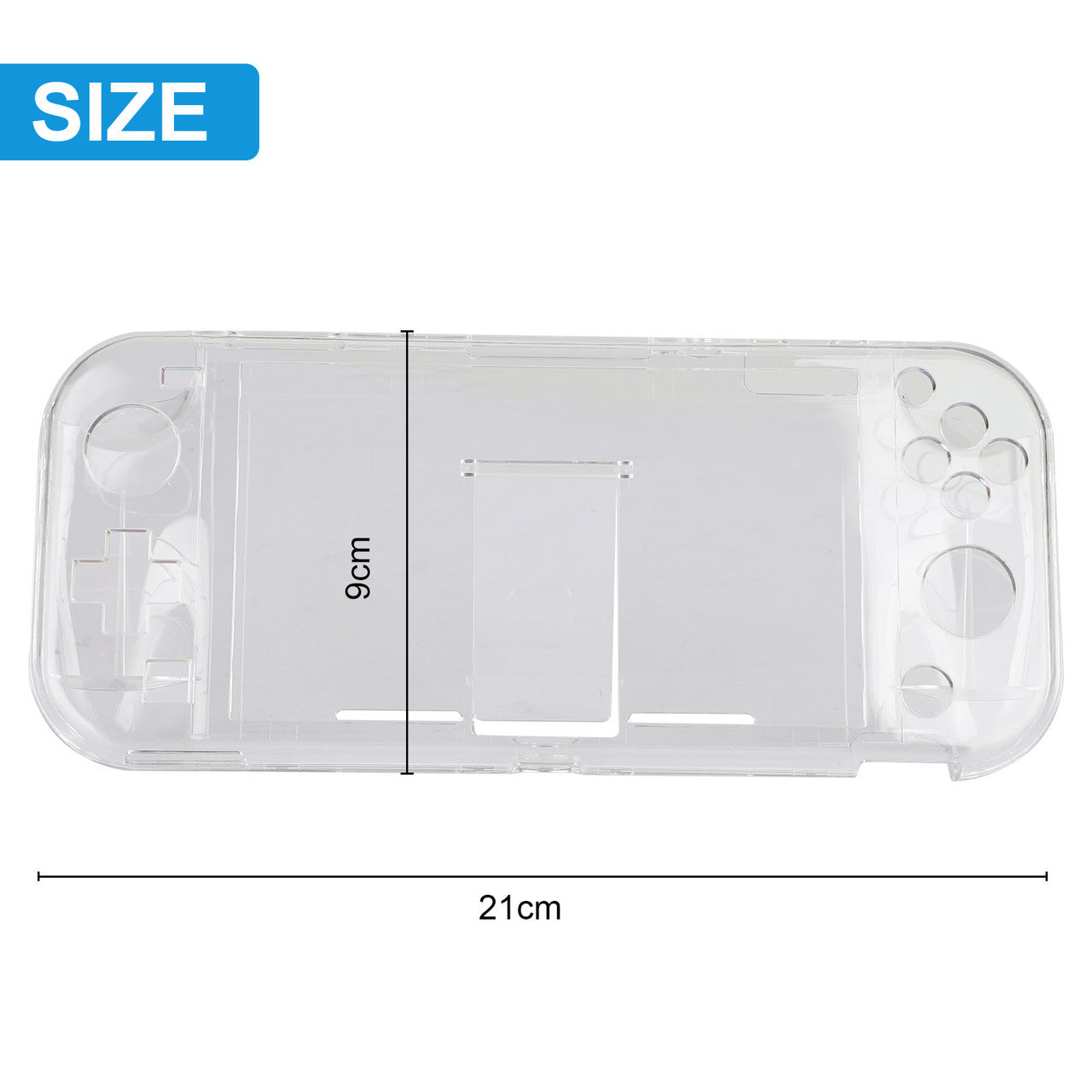 Case for Nintendo Switch Lite 2019, Transparent Clear Grip Cover Protective Accessories fit for Nintendo Switch Lite with Kickstand, 2x Tempered Glass Screen Protector and 6x Thumb Caps Included