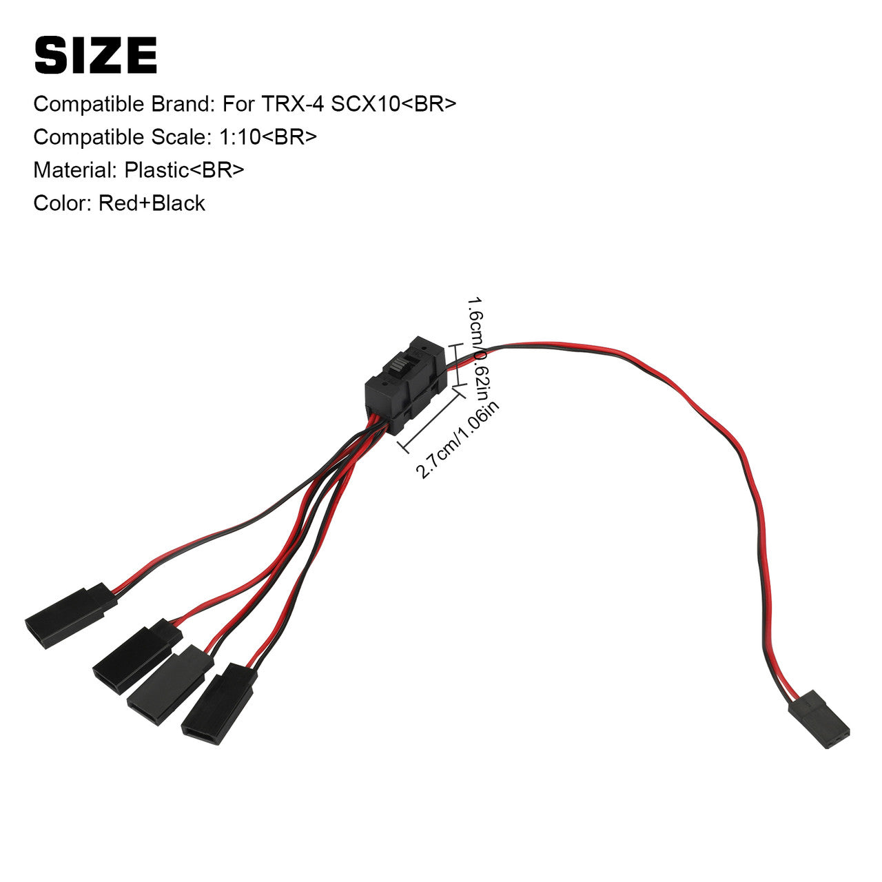 1:10 Traxxas TRX-4 SCX10 RC Crawler 4-way LED Light Controller Switch Y Cable