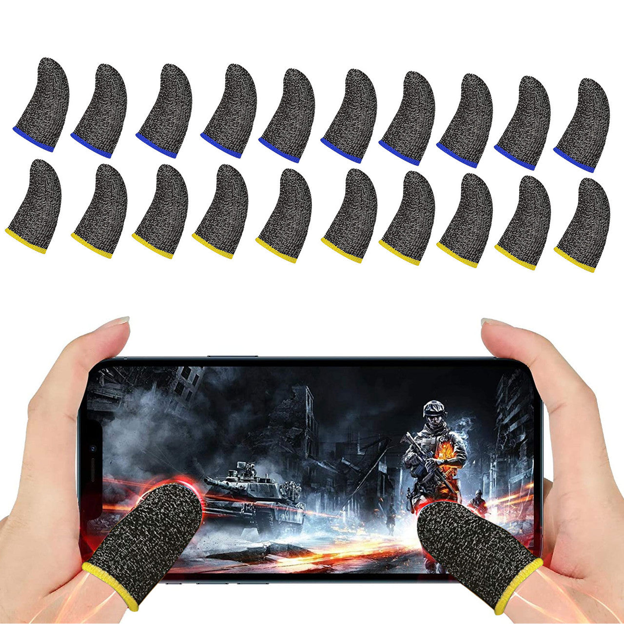 Finger Sleeves Designed for Gaming Mobile Game Controllers, 20PCS