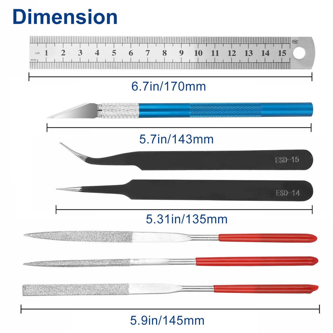 Gundam Model Hobby Basic Tools Set, 24Pcs