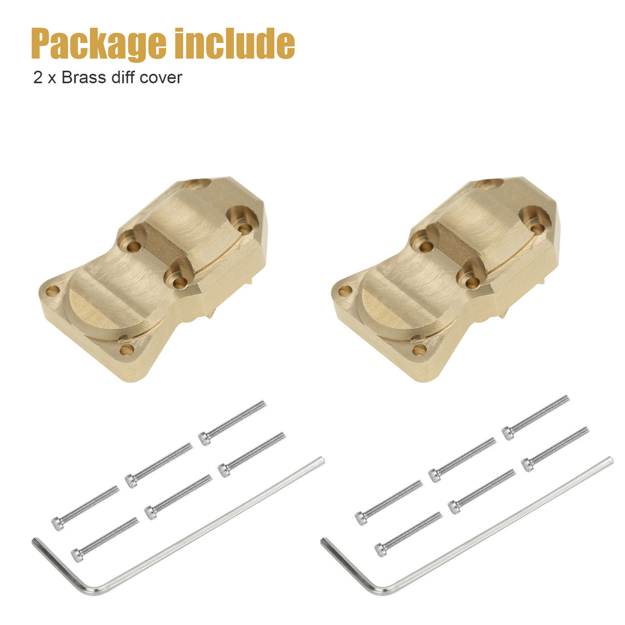 Brass Front Rear Axle Diff Housing Cover for RC Cars