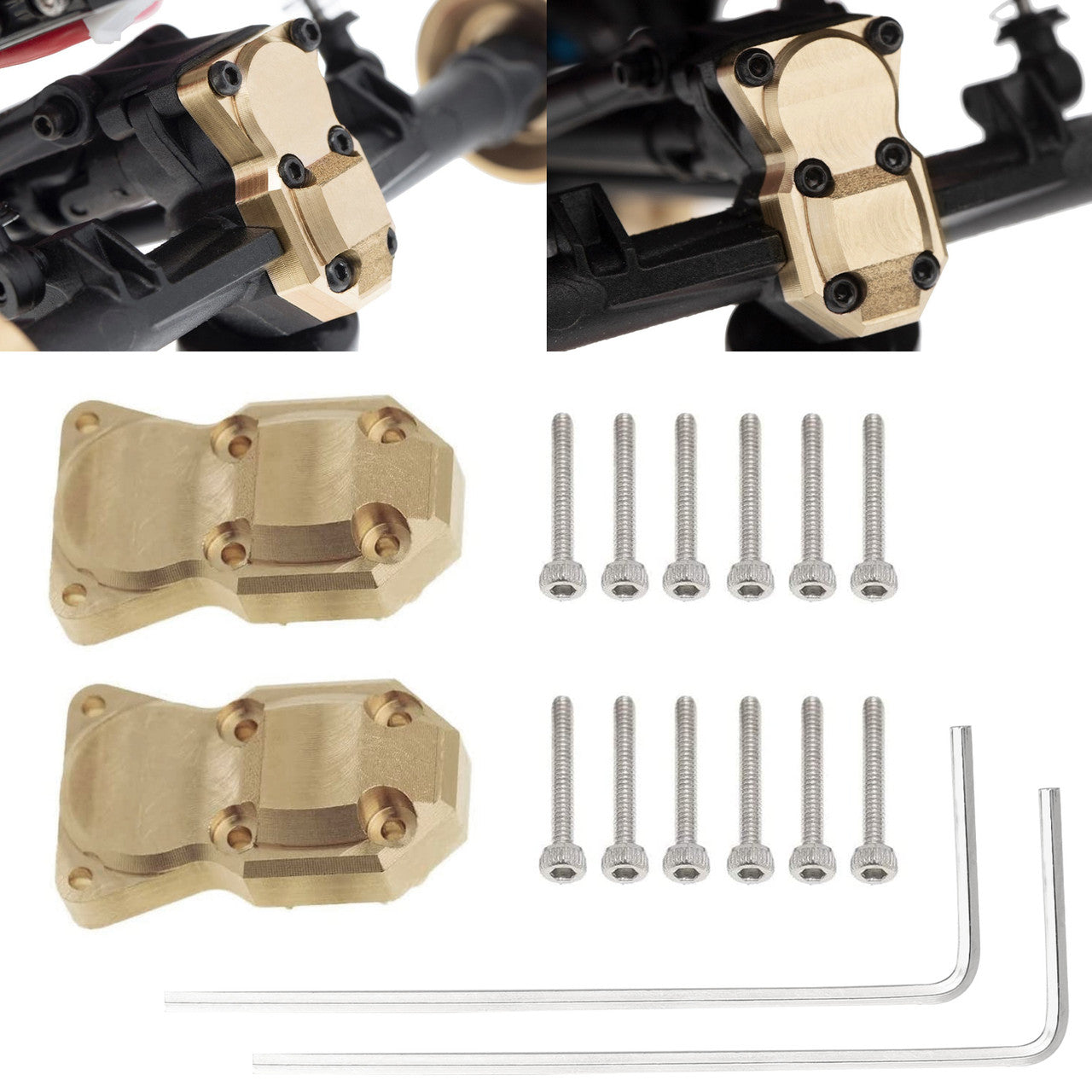 Brass Front Rear Axle Diff Housing Cover for RC Cars