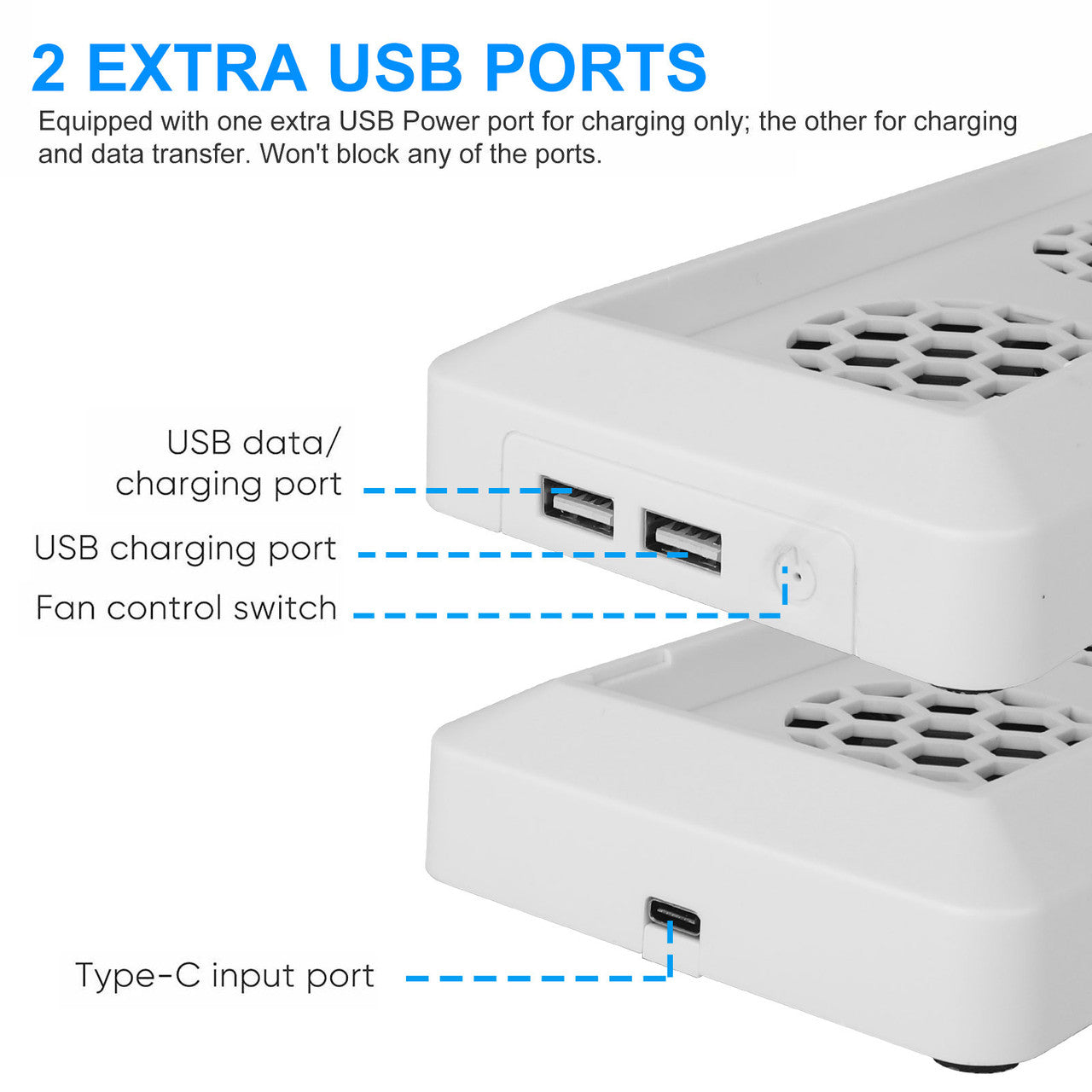 Charging Stand with Cooling Fan, LED Indicator and 2 USB Ports for Xbox Series S