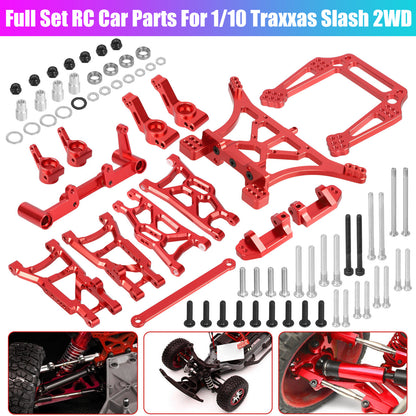 Metal Full Set RC Car Parts that Offer Lightweight Performance,For 1/10 Traxxas Slash 2WD, Red