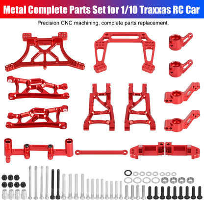 Metal Full Set RC Car Parts that Offer Lightweight Performance,For 1/10 Traxxas Slash 2WD, Red