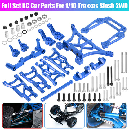 Metal Full Set RC Car Parts that Offer Lightweight Performance,For 1/10 Traxxas Slash 2WD, Blue