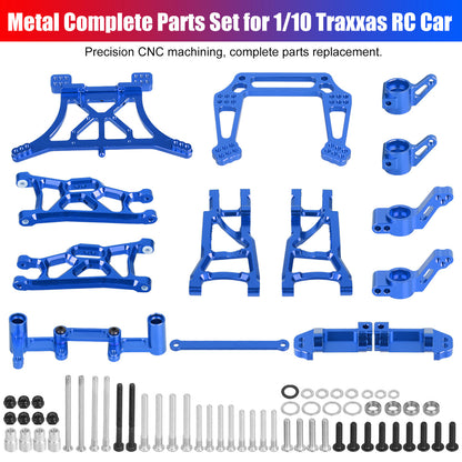 Metal Full Set RC Car Parts that Offer Lightweight Performance,For 1/10 Traxxas Slash 2WD, Blue