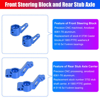 Metal Full Set RC Car Parts that Offer Lightweight Performance,For 1/10 Traxxas Slash 2WD, Blue