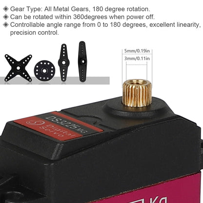 DS3225 25KG High Torque Metal Gear Servo Motor, Tailored for RC Cars for Better Accuracy