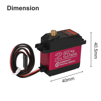 DS3225 25KG High Torque Metal Gear Servo Motor, Tailored for RC Cars for Better Accuracy