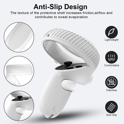 Touch Controller Grip Cover Compatible with Oculus Quest 2, 4 in 1 Silicone Accessories Kit - Handle Sleeve/Shell Protector Cover (White)