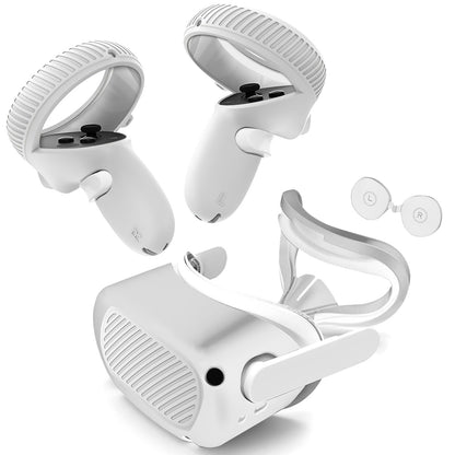 Touch Controller Grip Cover Compatible with Oculus Quest 2, 4 in 1 Silicone Accessories Kit - Handle Sleeve/Shell Protector Cover (White)