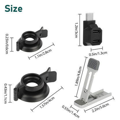 4 Packs Rocker Cap Plus Kick Stand for Steam Deck - Anti-dust Cover Dustproof Plug For Type-c Adapter Accessory Bundle Kit