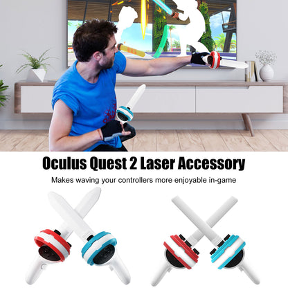 12-in-1 Accessories Set for Quest 2 Controllers - Dual Extension Handle Grips Fit for Golf, Table Tennis, Lightsaber Sensing Ball, Beat Saber VR Workout Games