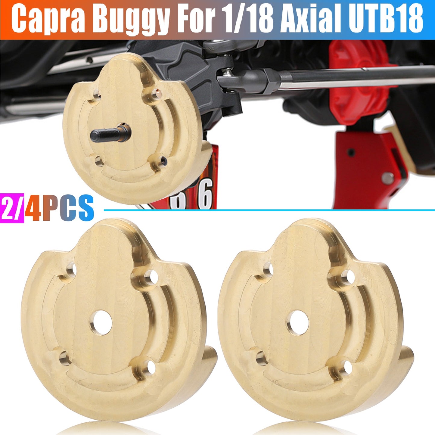 Brass Outer Portal Covers Counterweight for 1/18 Axial UTB18 Capra Buggy