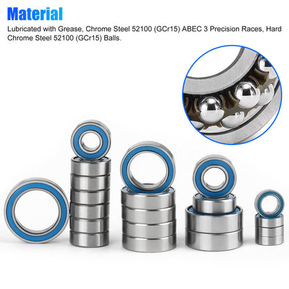 21 Pcs 4WD Bearings - For Traxxas Slash Rustler Stampede Wheel Hub Ball Bearings Traxxas Stampede and Traxxas Slash 4x4 (Blue)