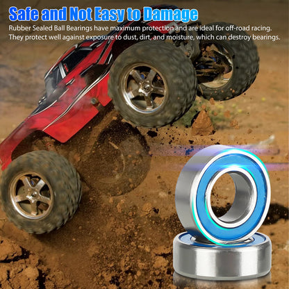 21 Pcs 4WD Bearings - For Traxxas Slash Rustler Stampede Wheel Hub Ball Bearings Traxxas Stampede and Traxxas Slash 4x4 (Blue)