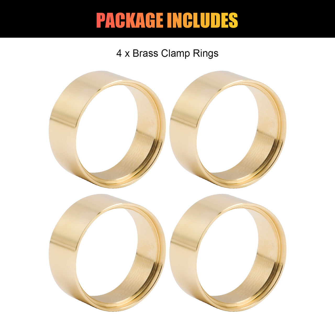 Brass Internal Beadlock Clamp Rings - Perfect upgrade Parts Suit for 1/18 TRX4M 1/24 RC Crawler Axial SCX24 Car (Gold)