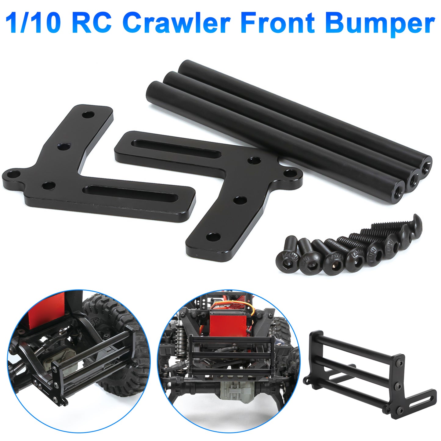 Aluminum Front Bumper Bull Bars for 1/10 RC Crawler Traxxas TRX4 Axial SCX10