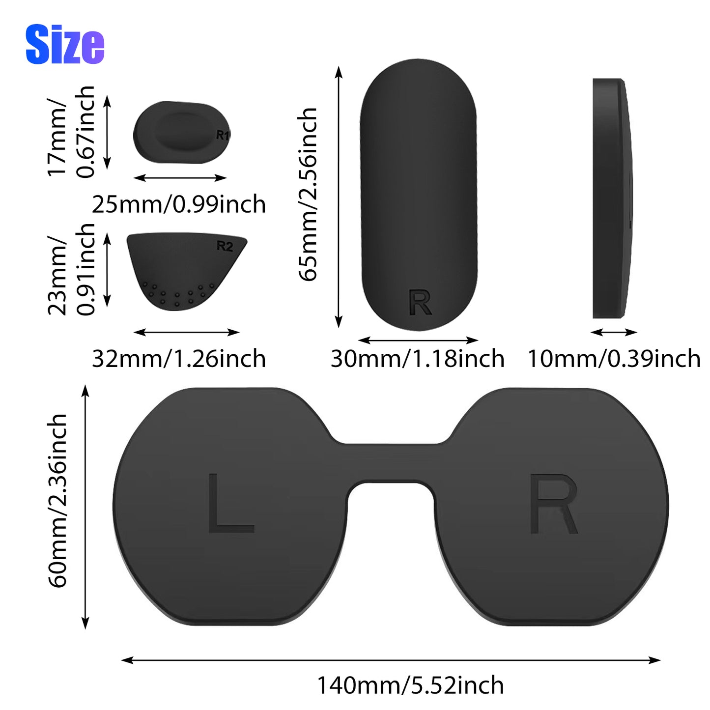 Silicone Protective Cover Set for PSVR2 Handle Controller Glasses Anti-Slip Pad