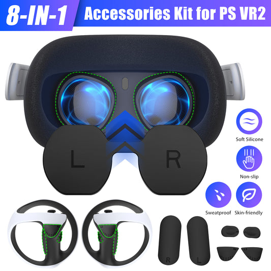 Silicone Protective Cover Set for PSVR2 Handle Controller Glasses Anti-Slip Pad