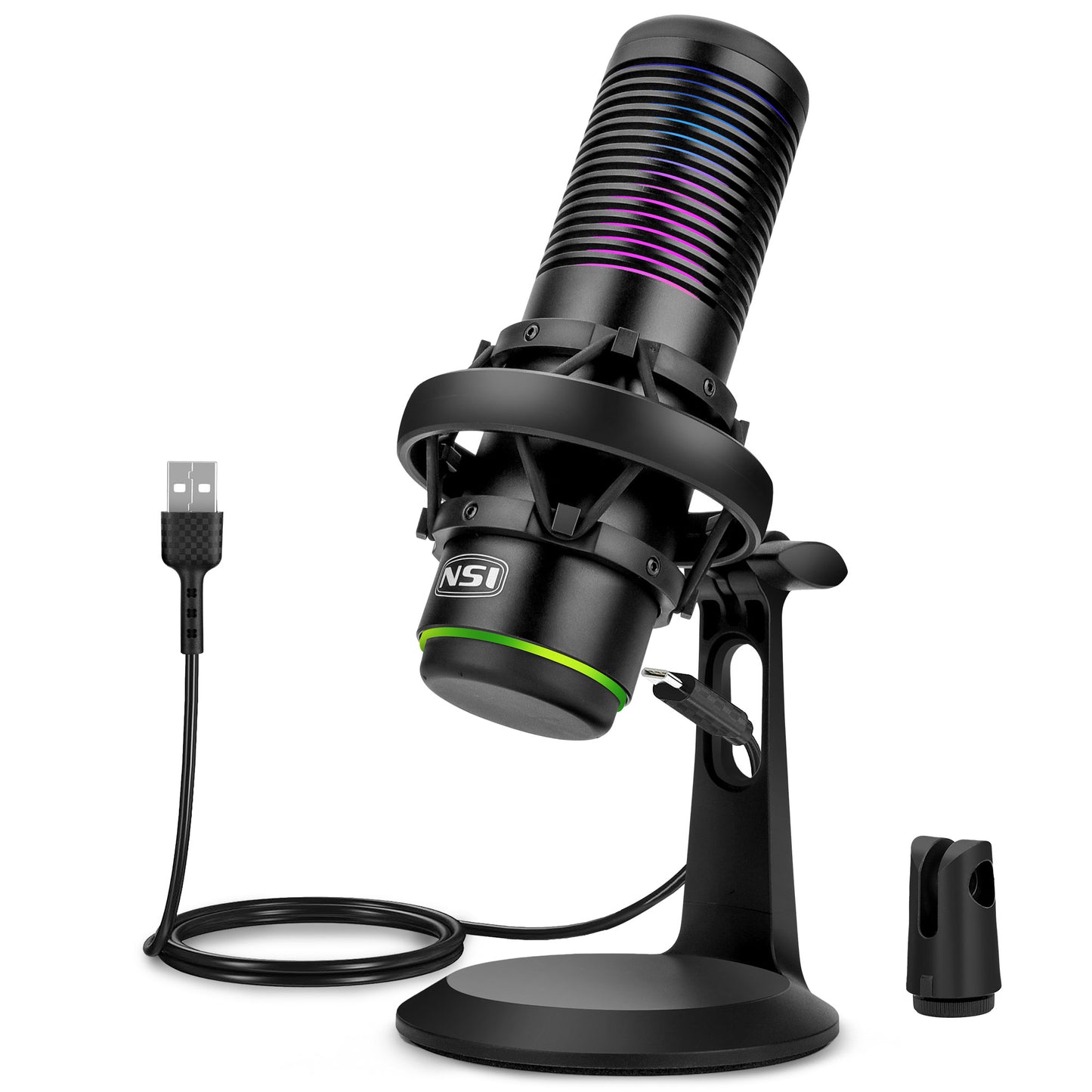 Professional RGB USB Condenser Gaming Microphone - High-quality condenser microphone W/Touch-sensitive light switch with various lighting modes