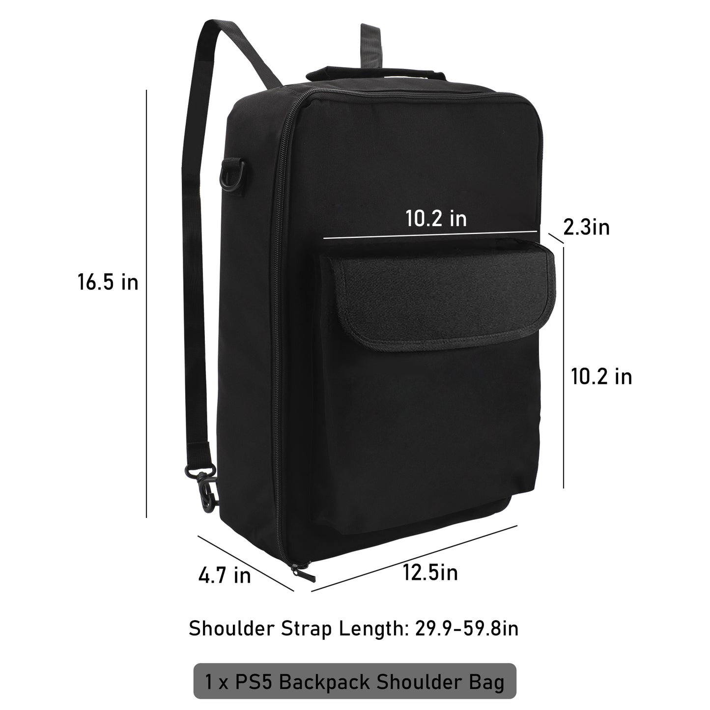 Travel Carrying Case Storage Bag for PS5/PS5 Slim/PS4/ Xbox - Portable Handbag Backpack Shoulder Bag for PS5 slim Game Console Travel Pouch Accessories(Black)