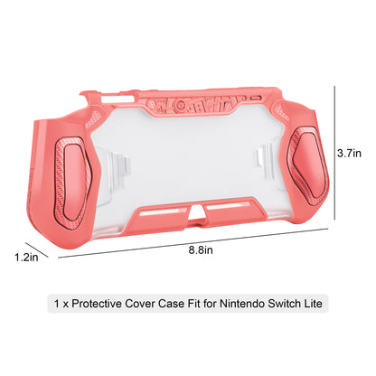 TPU Protective Cover Case Fit for Nintendo Switch Lite - Shockproof Grip Handle Hard Shell with Ergonomic Grip, Shockproof Anti-Scratch (Coral)